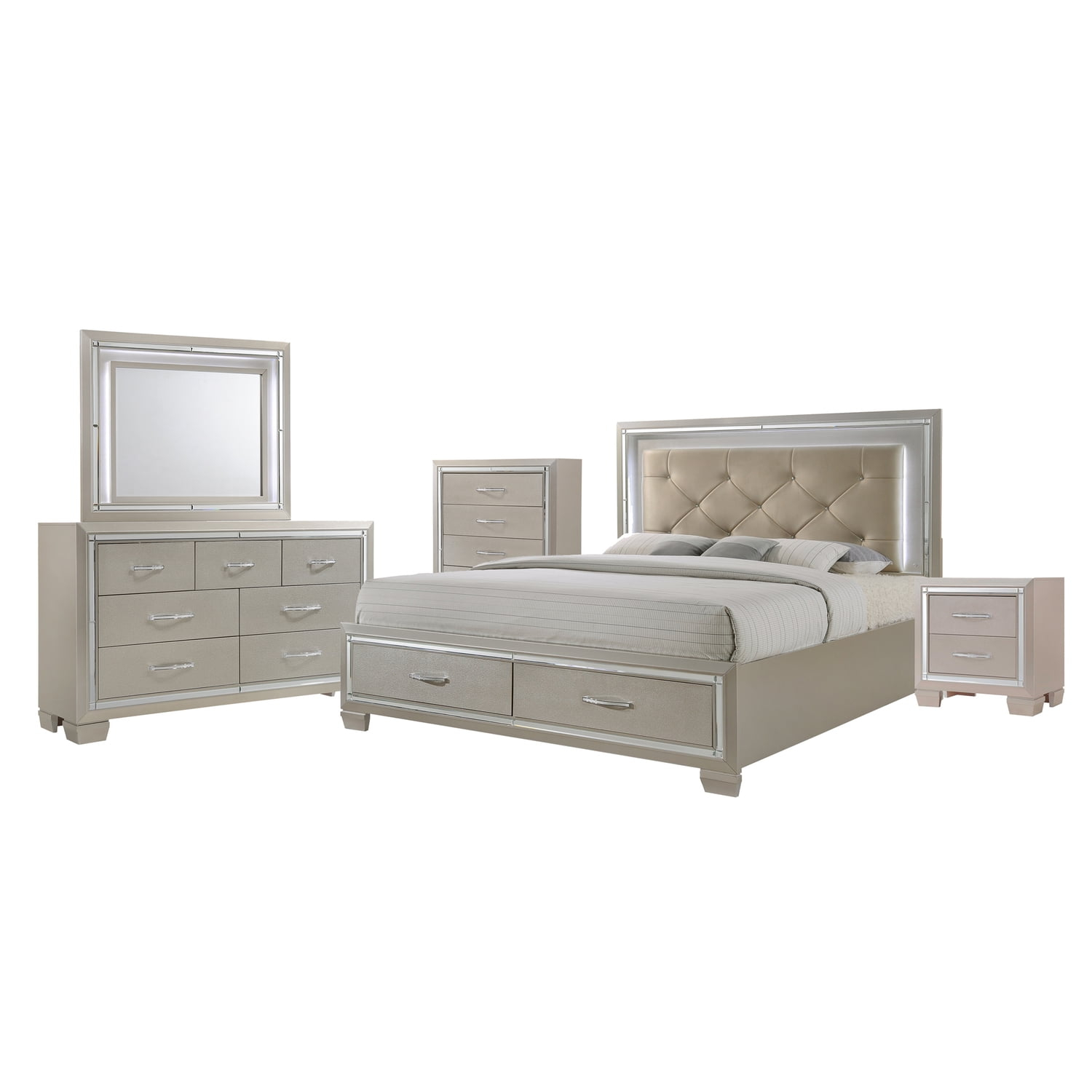 Picket House Furnishings Glamour 5 Piece King Storage Bedroom Set