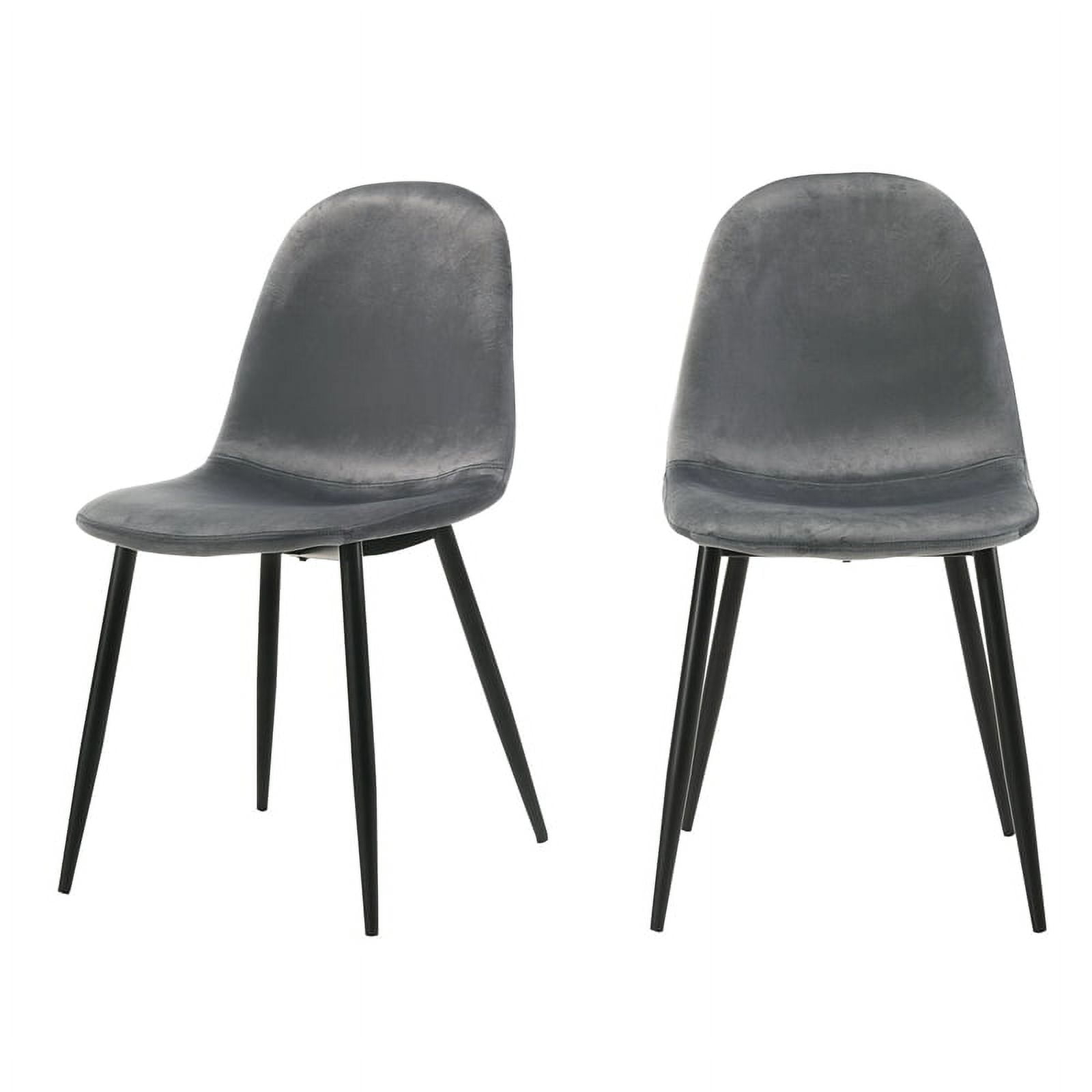 Picket House Furnishings Isla Velvet Side Chair in Dark Grey