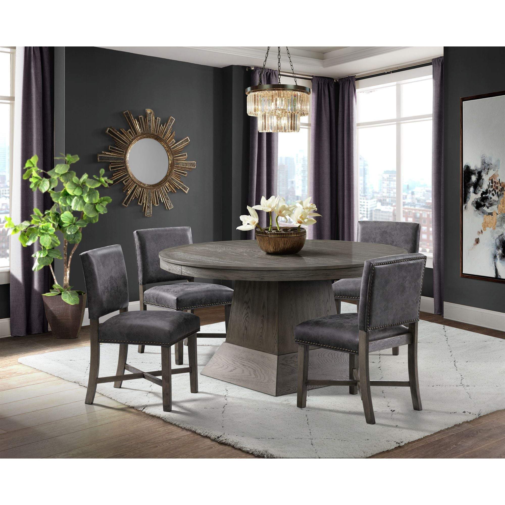Picket House Furnishings Modesto Dining Side Chair Set in Gray