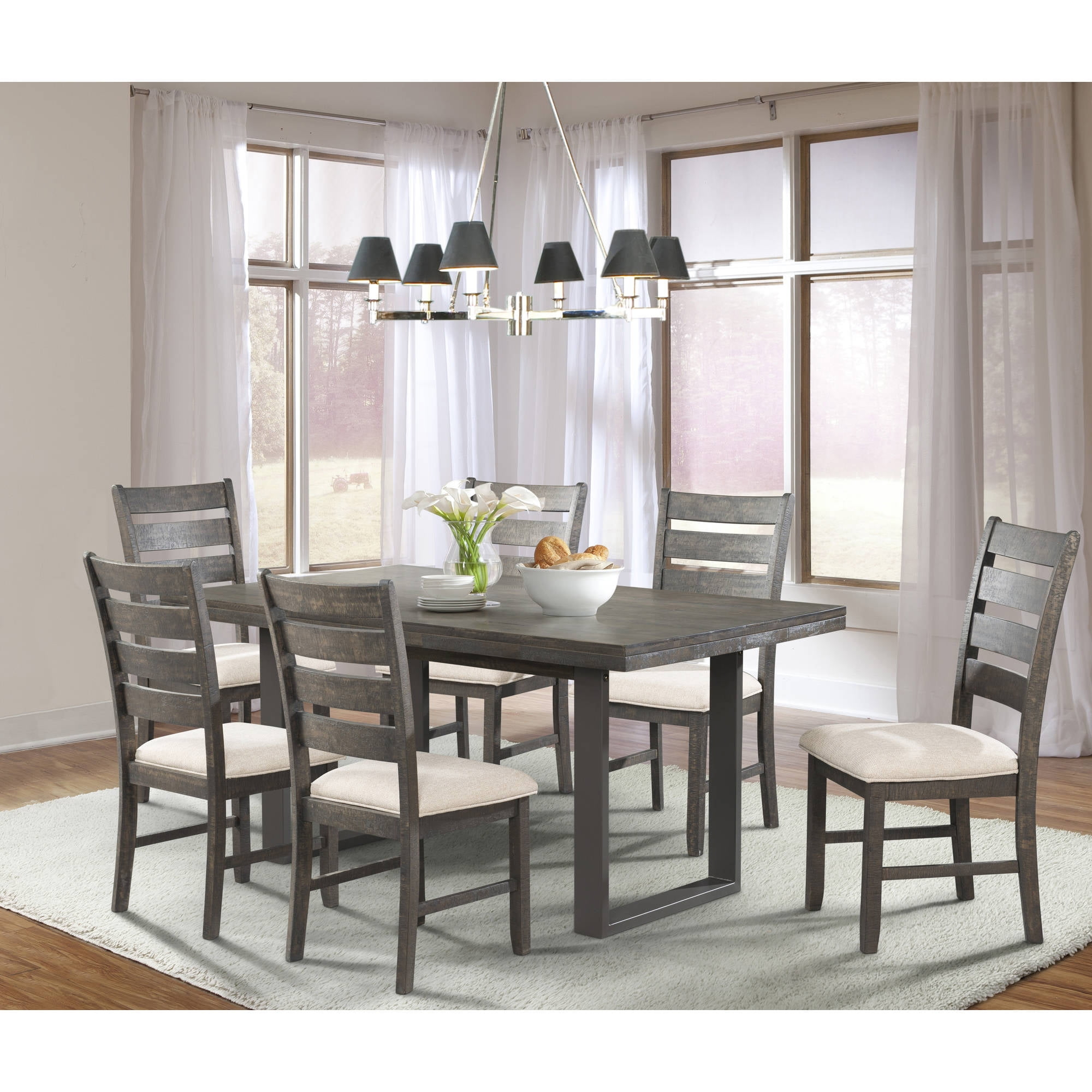 Picket House Furnishings Sullivan 7-Piece Dining Set with Table and 6 Side Chairs