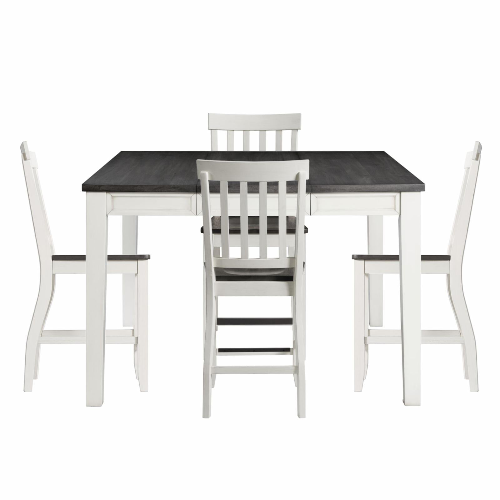 Picket House Jamison Two Tone 5 Piece Counter Height Dining Set in White