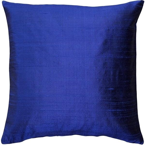 Pillow Decor Ink Blue Silk Throw Pillow 20x20 Dupioni Square with Insert