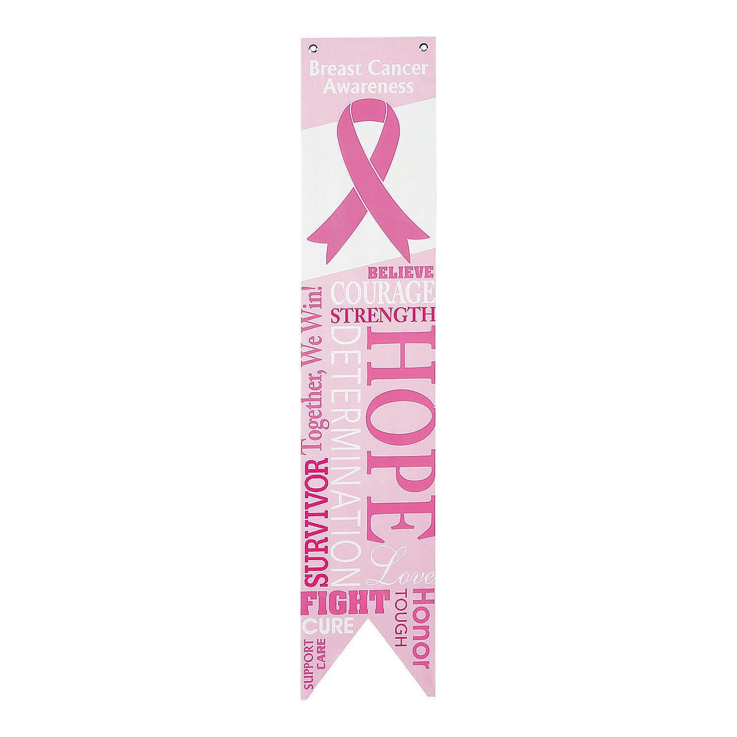 Pink Ribbon Wall Pennants, Party Decor, Awareness, 2 Pieces