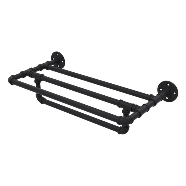 Pipeline Collection 30 Inch Wall Mounted Towel Shelf with Towel Bar