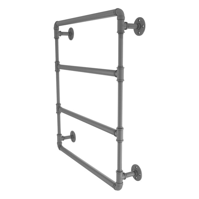 Pipeline Collection Wall Mounted Ladder Towel Bar - Matte Gray / 24 Inch