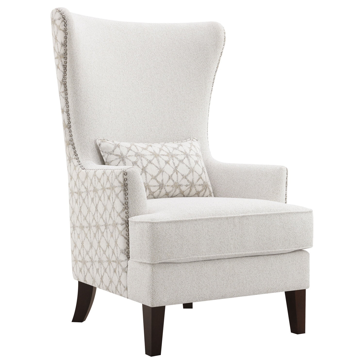 Coaster Pippin Upholstered Fabric Accent Chair with Wingback in Latte
