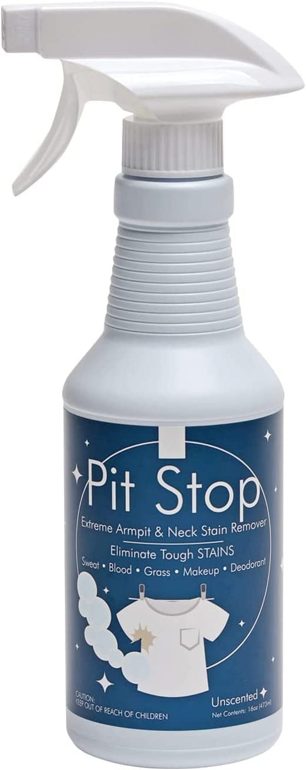 Pit Stop, Sweat Stain & Deodorant (Antiperspirant) Armpit Stain Remover, Multi-Stain Formulation, 16Oz.