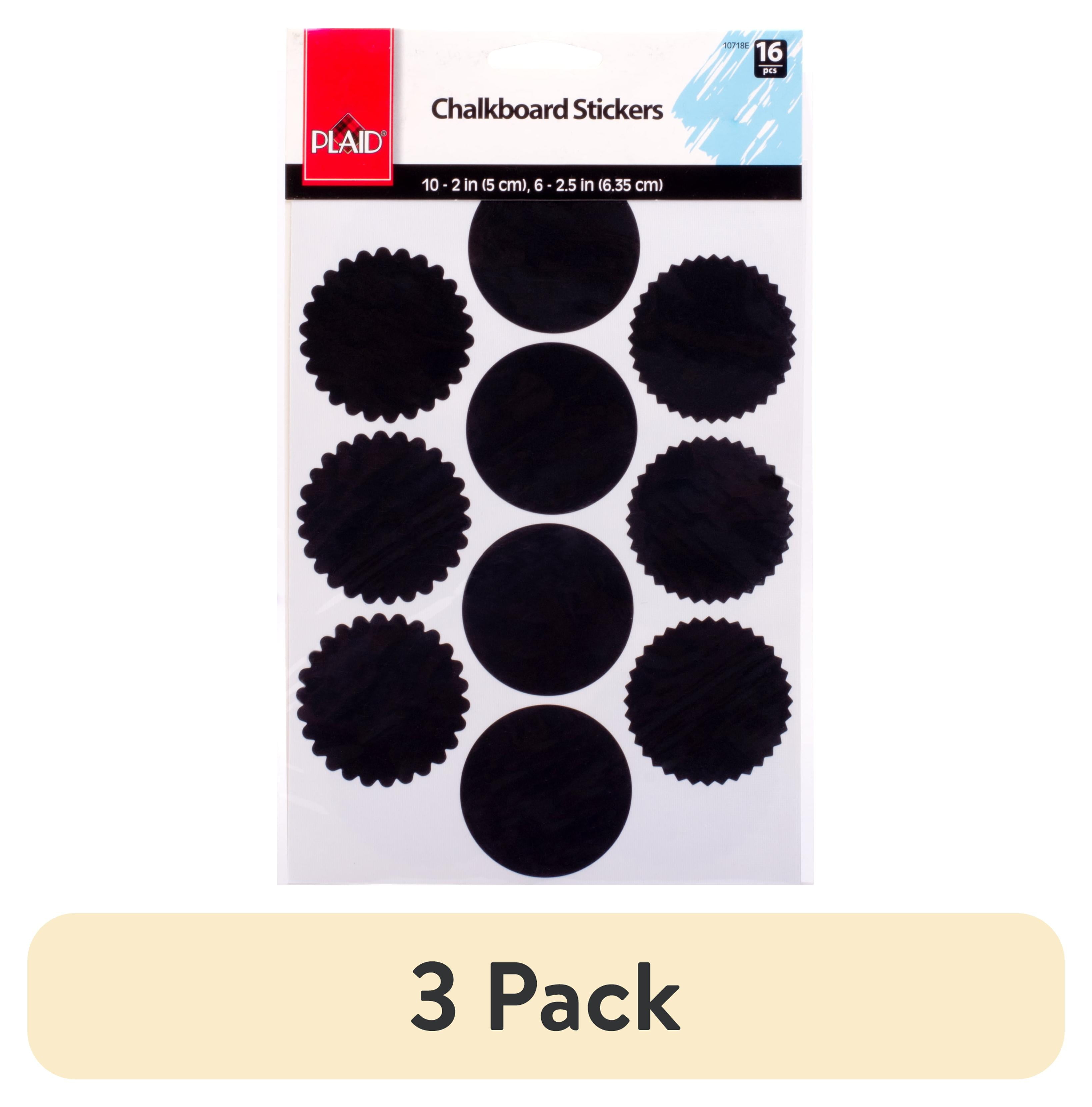 (3 pack) Plaid 10718E Surface Accessories, Chalkboard Stickers, 16 Piece