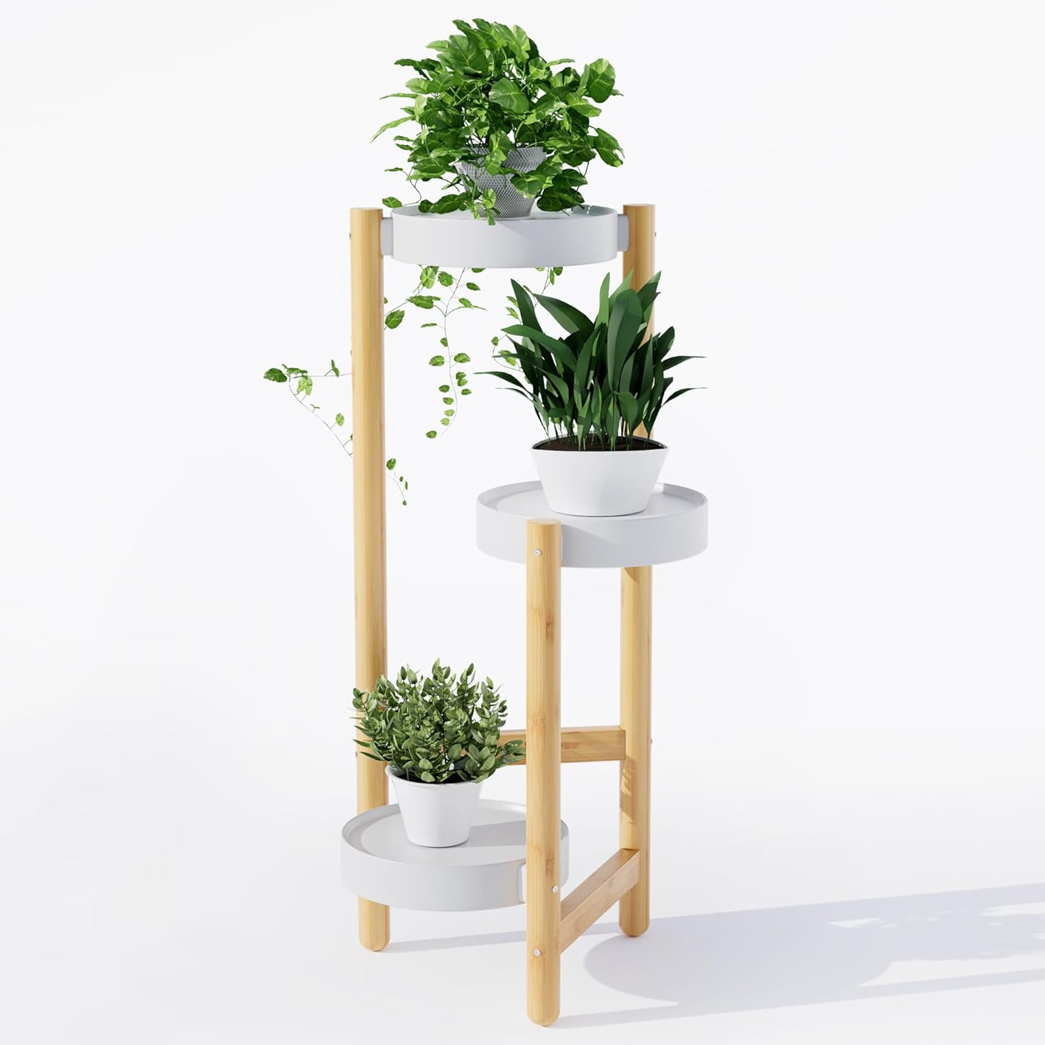 Corner Plant Stand Indoor, 3 Tier Tall Bamboo Plant Stand Holder & Plant Shelf Display Rack for Indoor Home Decor (3 Tier Stand)