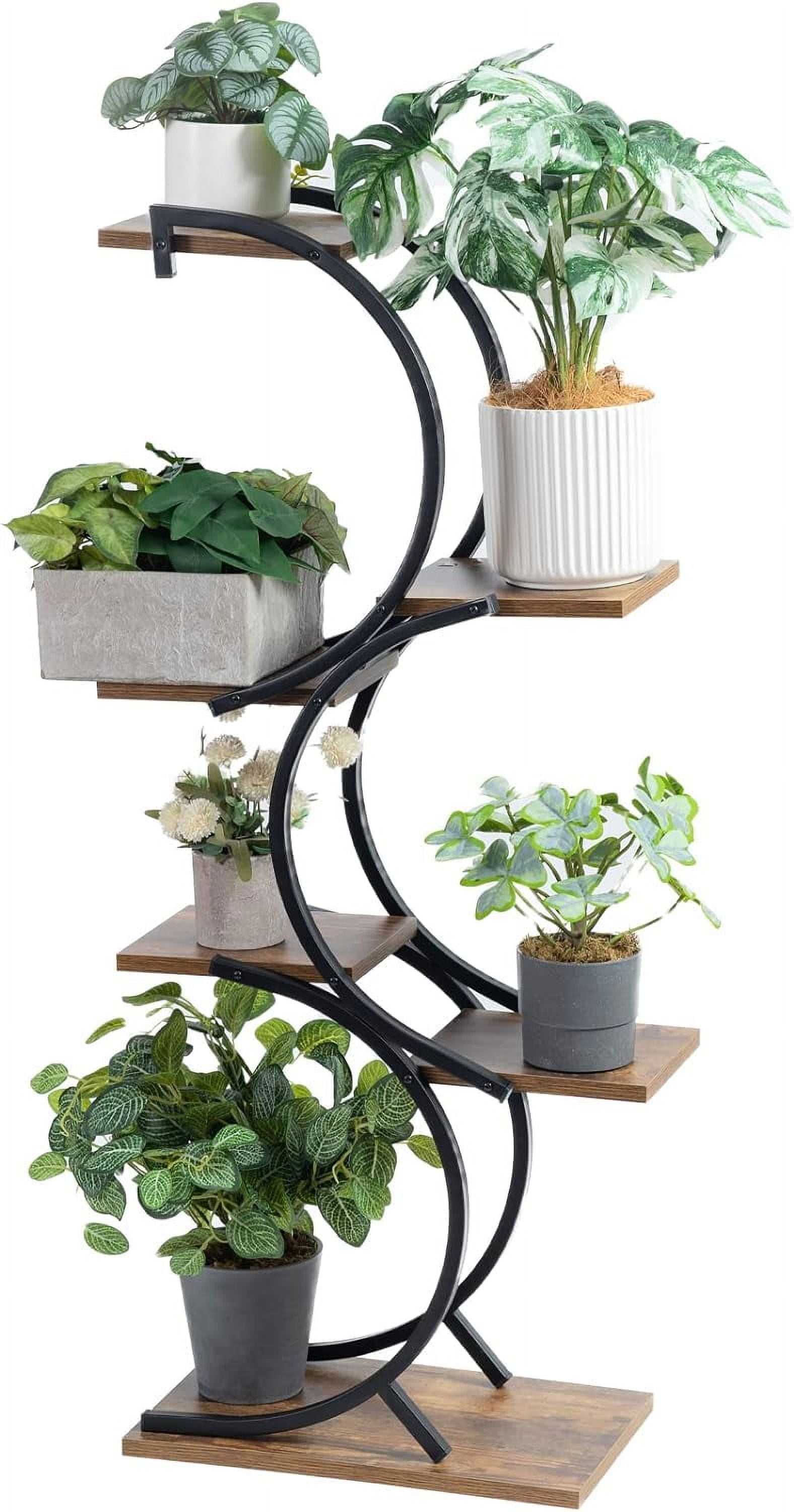 CHPHI Plant Stand Indoor 6-Tier wrought iron Plant Stand Green Indoor Tiered Use Office Home Decor, Flower Pot Holder Shelf for Living Room, Patio, Balcony