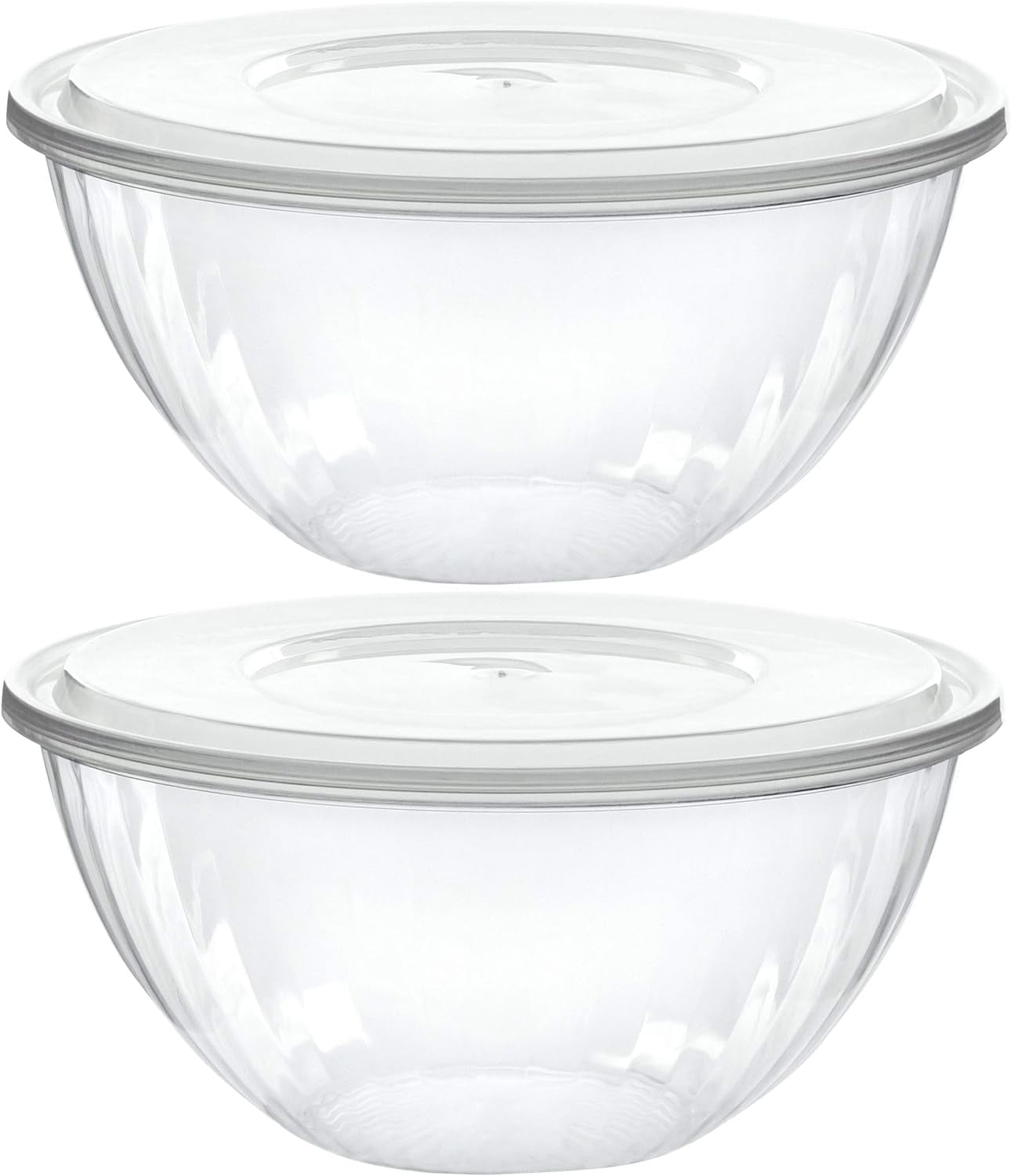 PLASTICPRO Plastic Bowls with Lids 48 oz Disposable Containers with Lids, 2 Pack