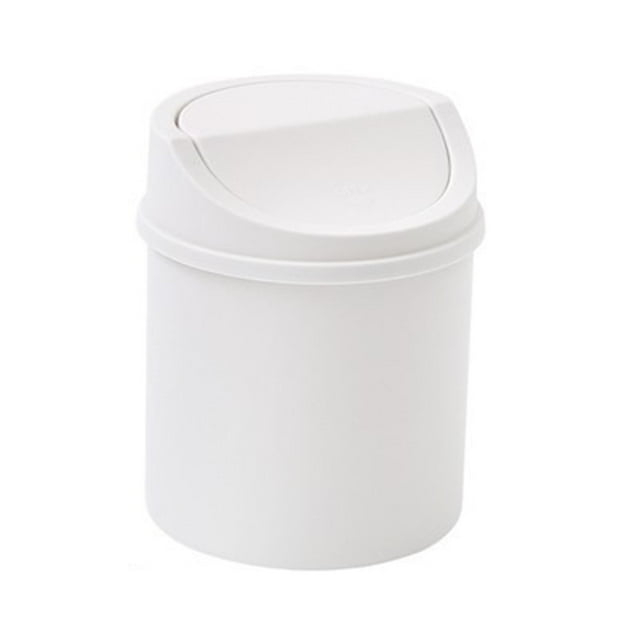 Plastic Mini Wastebasket Trash Can, Mini Trash Can, Tiny Desktop Waste Garbage Bin with Swing Lid for Home, Office, Kitchen, Vanity Tabletop, Bedroom, Bathroom