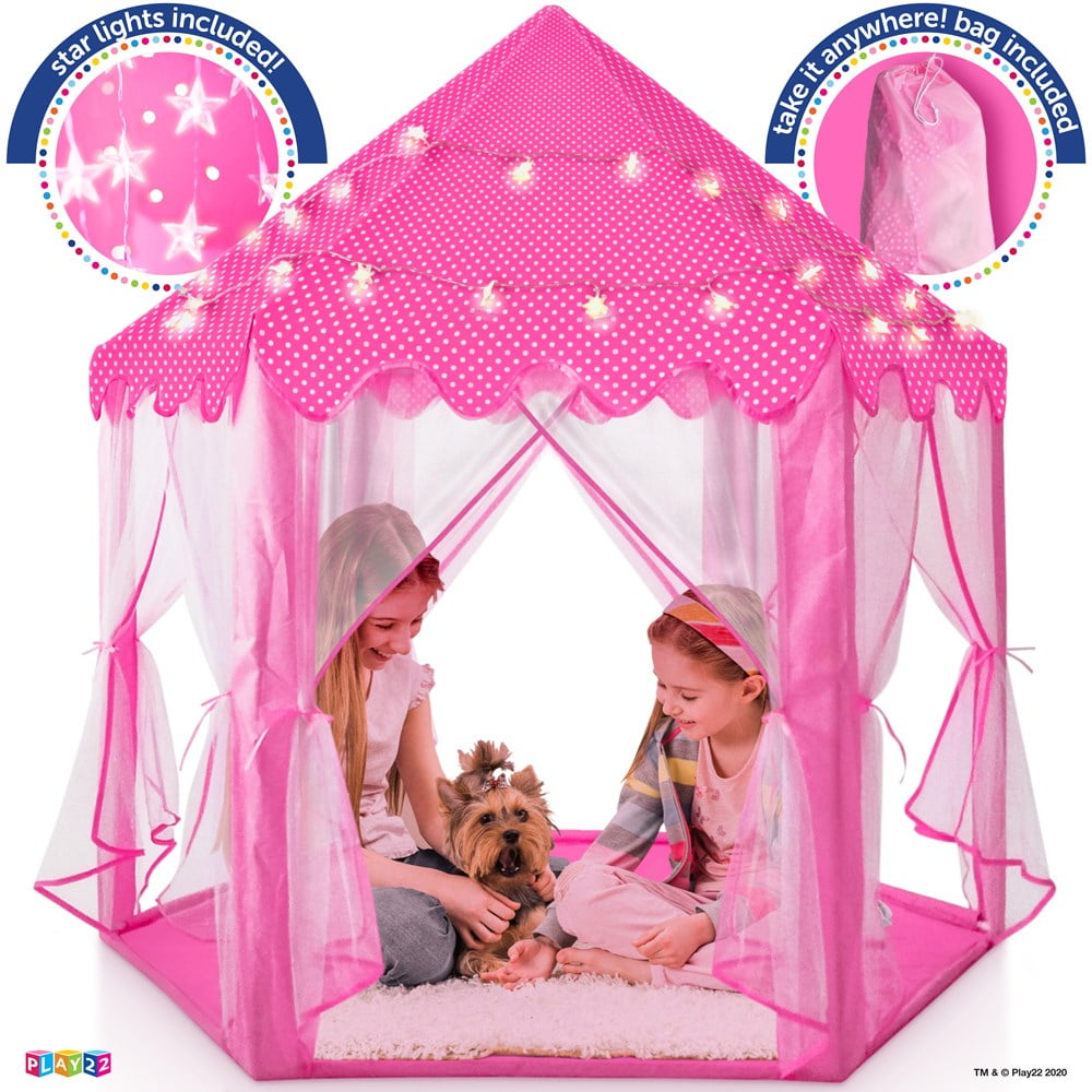 Indoor/Outdoor Fairy Princess Castle Tent, Pink Kids Large Playhouse Tent Kids Play Tent Princess Castle Pink Play Tent House