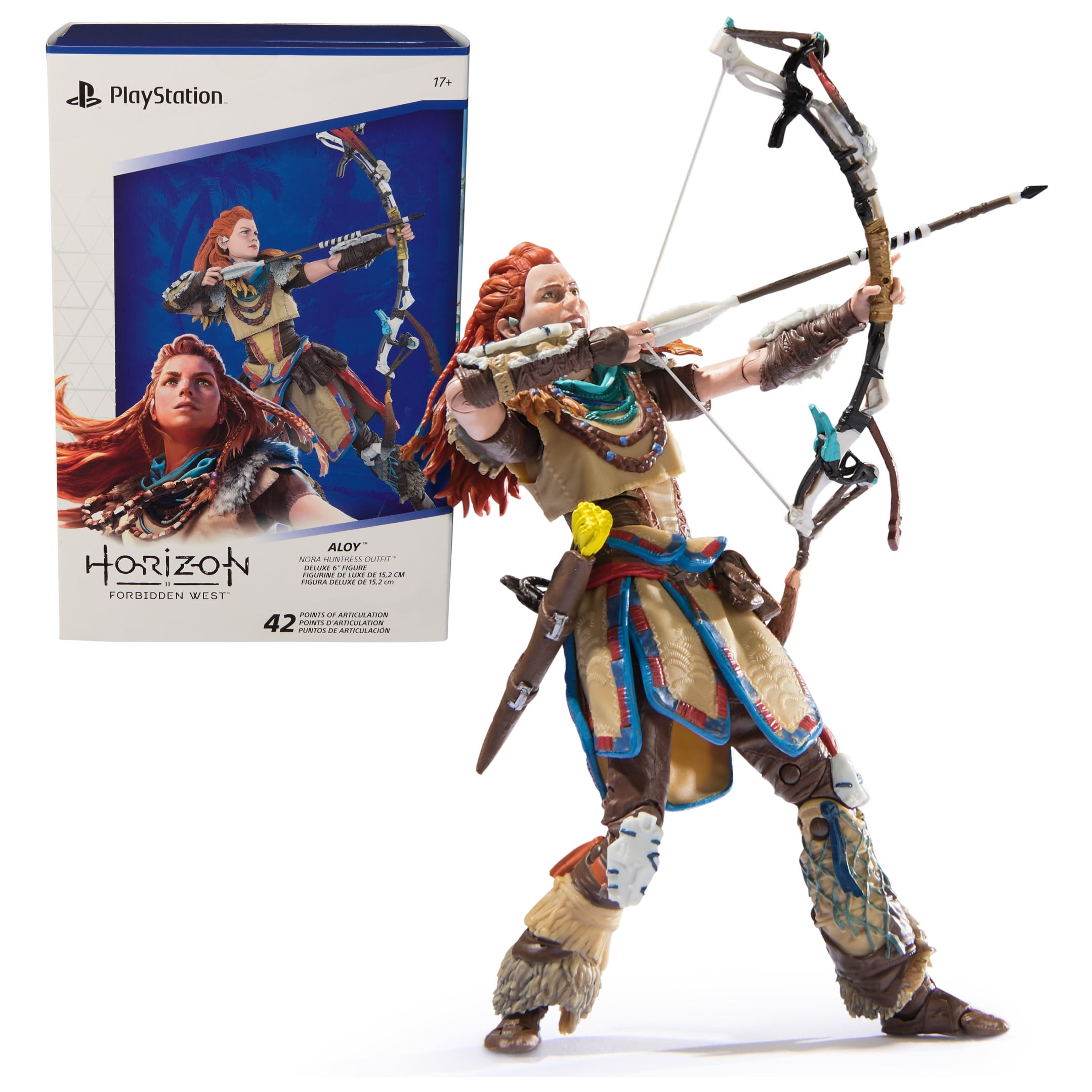 PlayStation Horizon Forbidden West, Deluxe 6” Aloy Action Figure with 15 Accessories, 17+