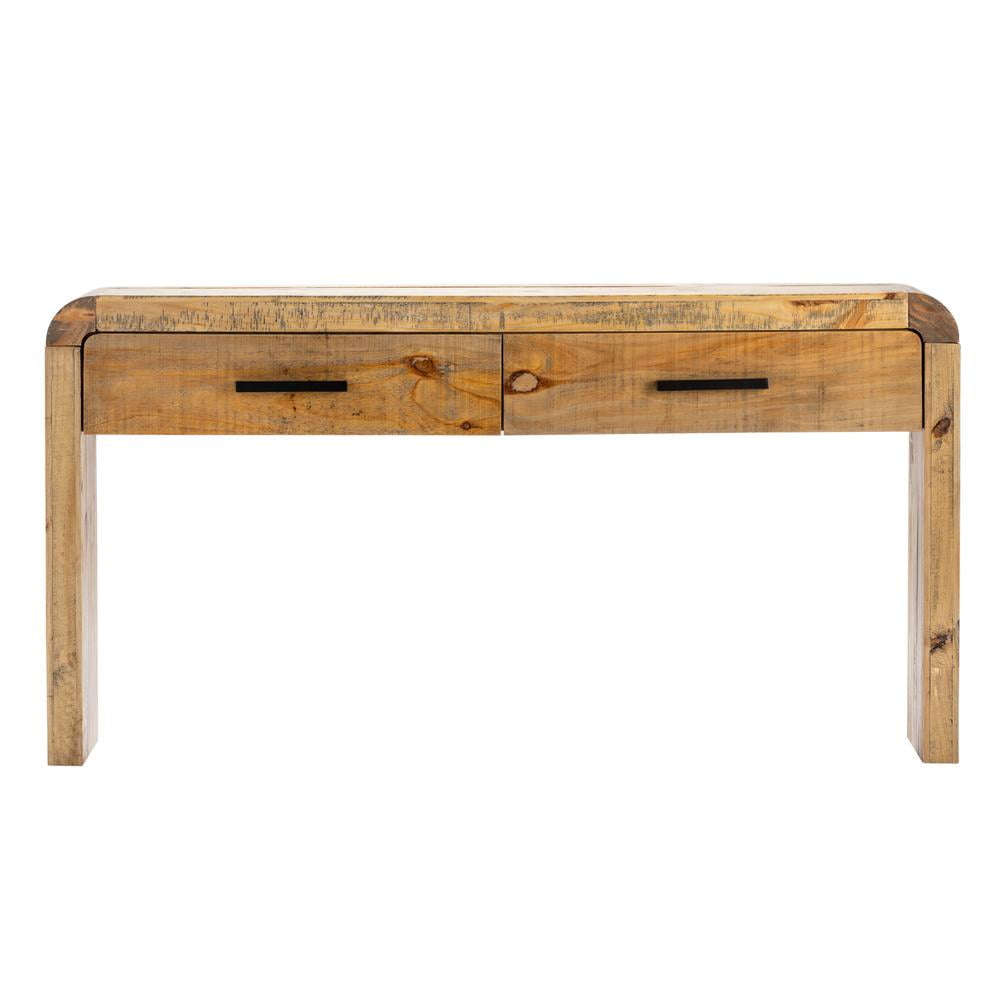 Pleasant Grove Console Brown Wood 64x14x32.9" Farmhouse Style