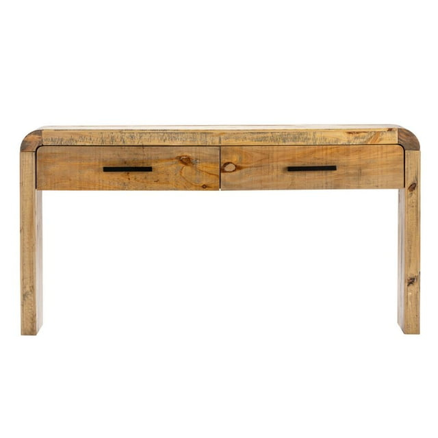 Pleasant Grove Console Brown Wood 64x14x32.9" Farmhouse Style