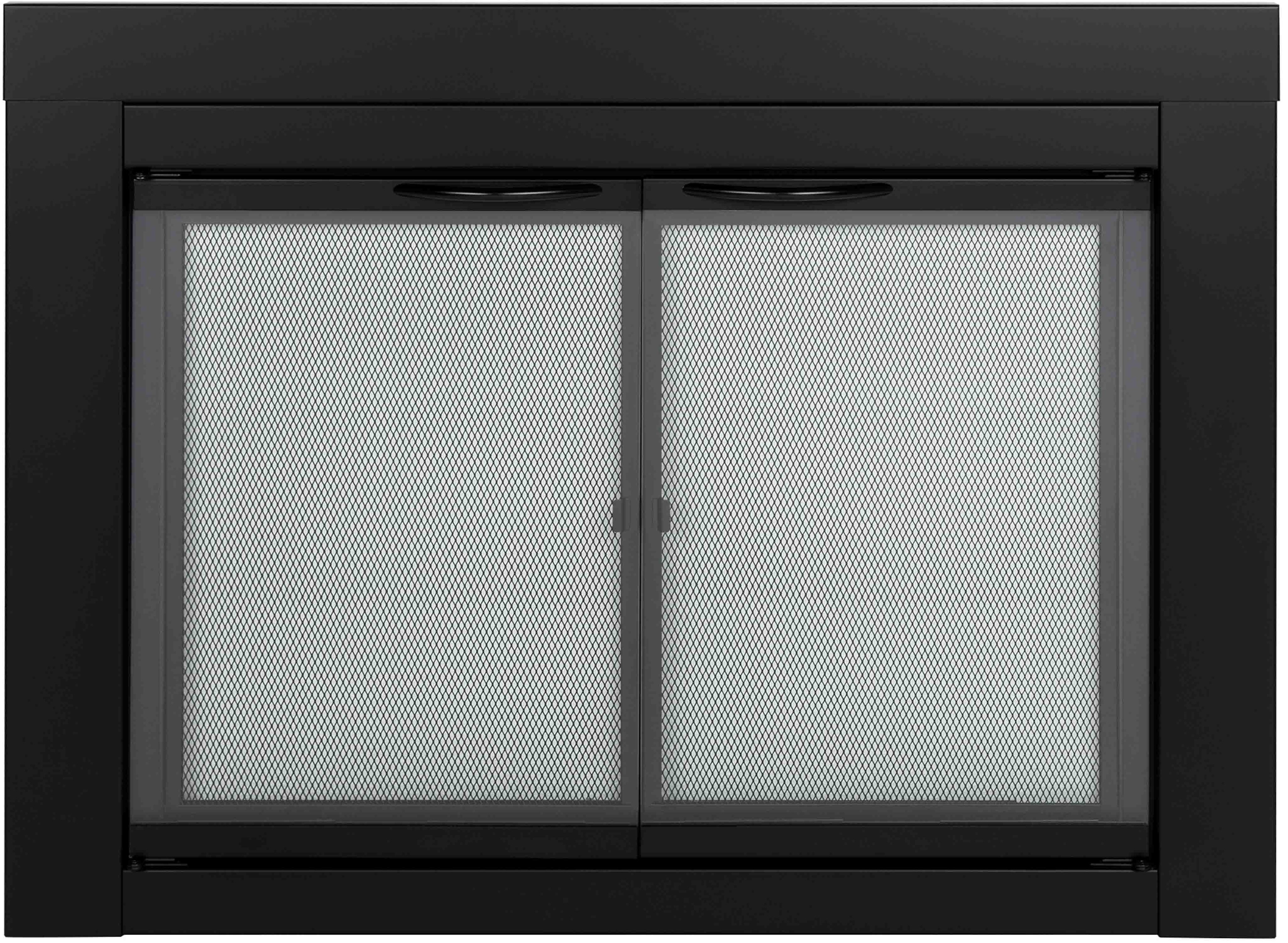 Pleasant Hearth Alpine Black Fireplace Glass Doors - Small