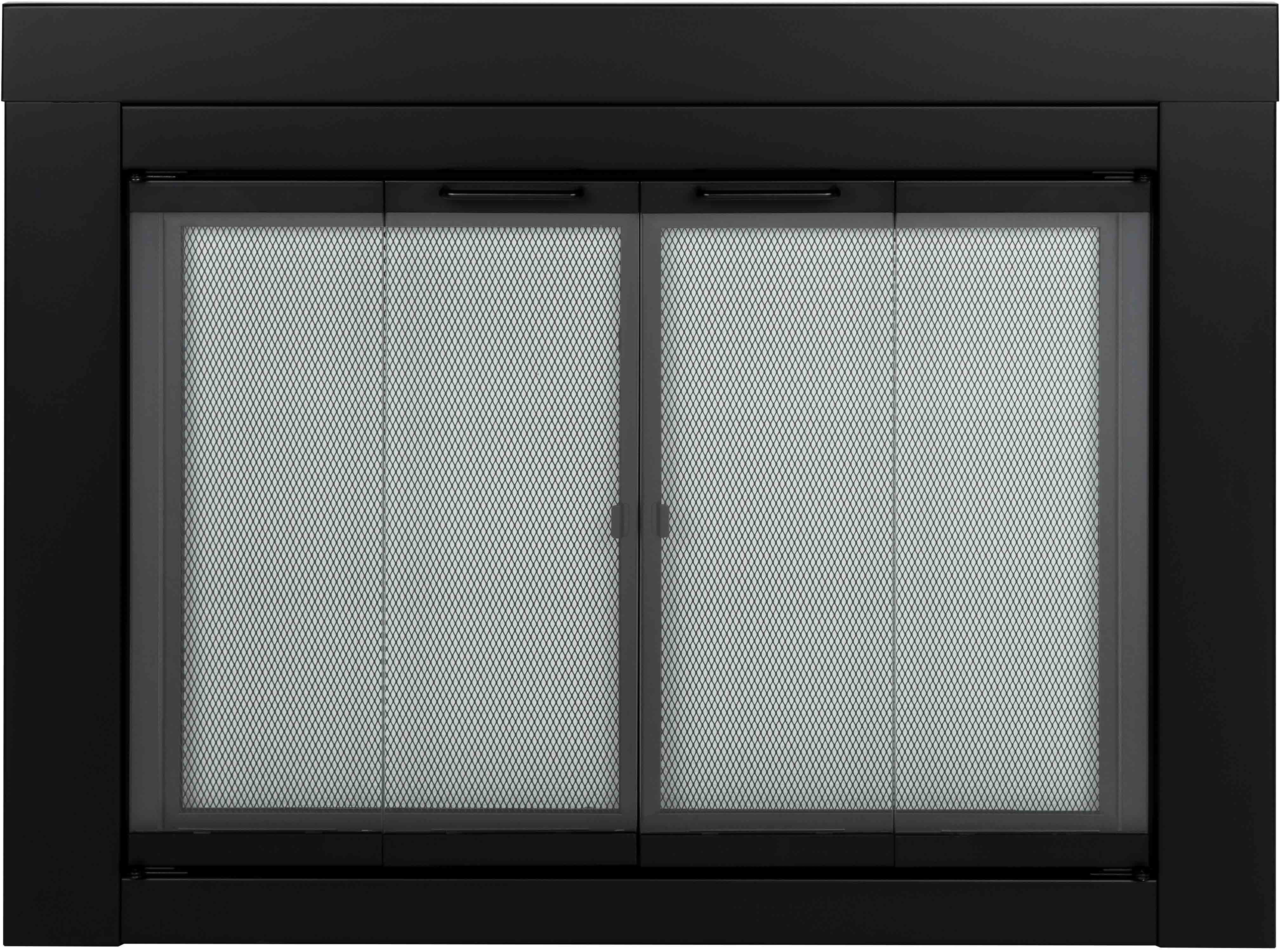 Pleasant Hearth Ascot Black Fireplace Glass Doors - Large