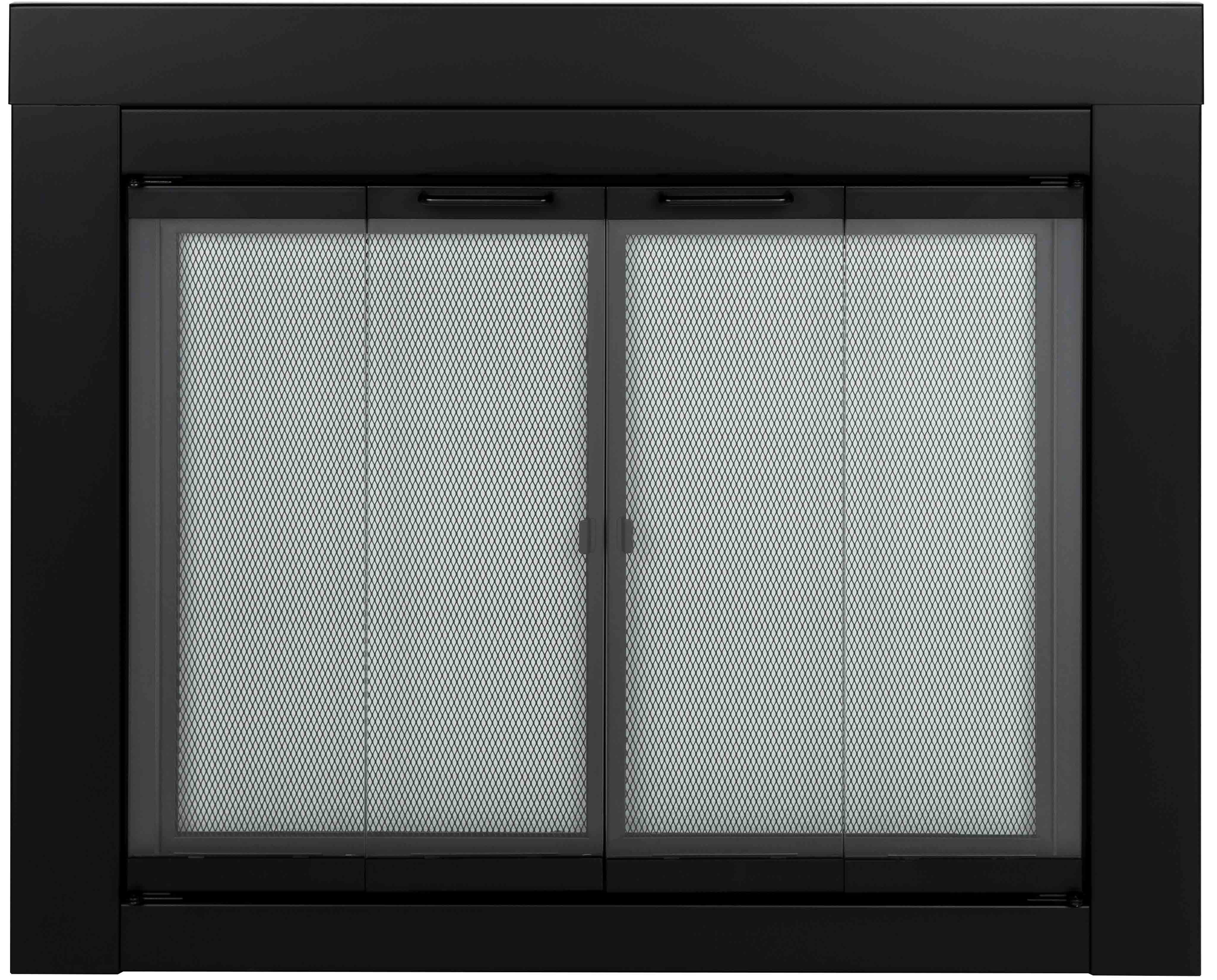 Pleasant Hearth Ascot Black Fireplace Glass Doors - Medium