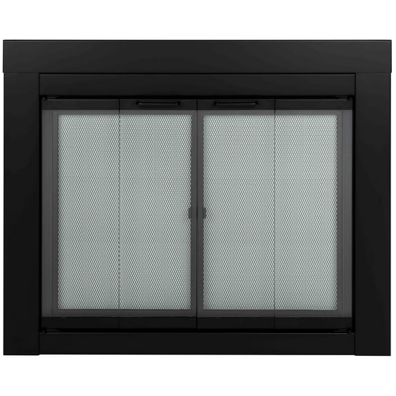 Pleasant Hearth Ascot Black Fireplace Glass Doors - Medium