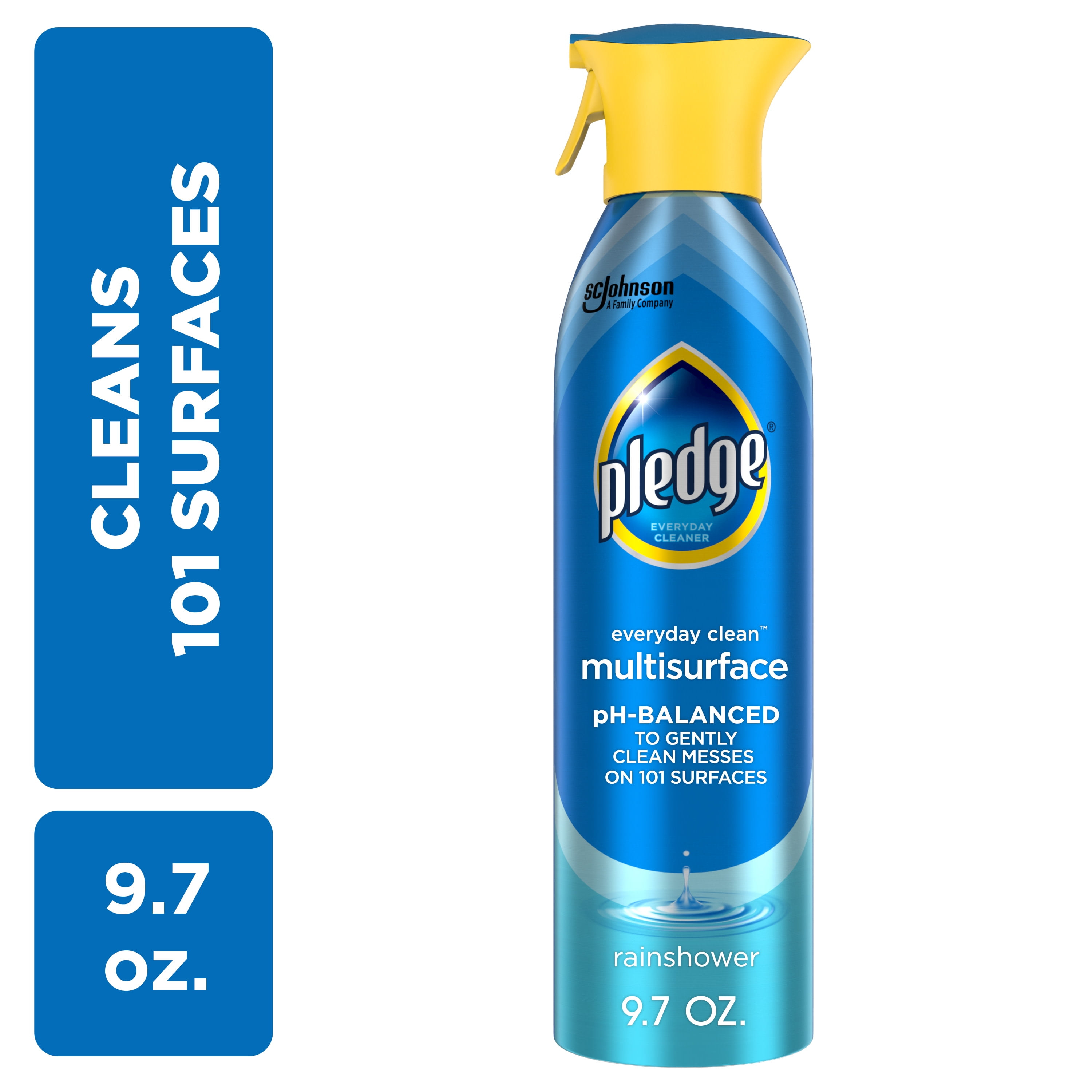 Pledge® Multi Surface Cleaner, Everyday Cleaner™, Aerosol, Rainshower Scent, 9.7 oz