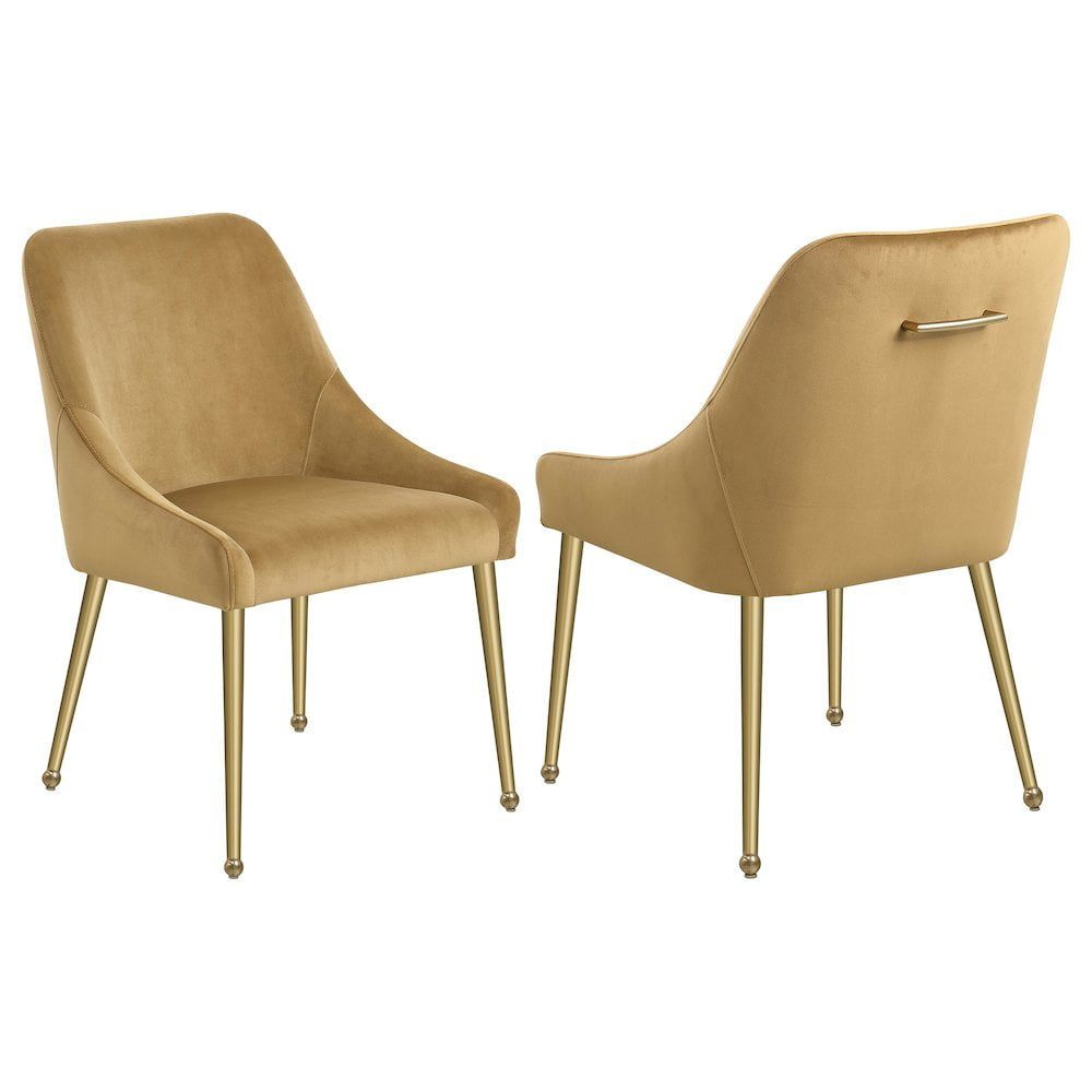 Coaster Mayette Velvet Parsons Wingback Dining Side Chair in Brown