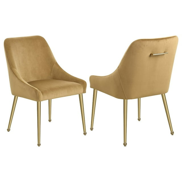 Coaster Mayette Velvet Parsons Wingback Dining Side Chair in Brown