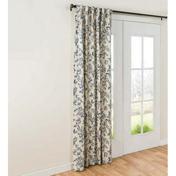 Plow & Hearth Botanical Toile Insulated Double-Lined Panel, 42"W x 96"L Blue