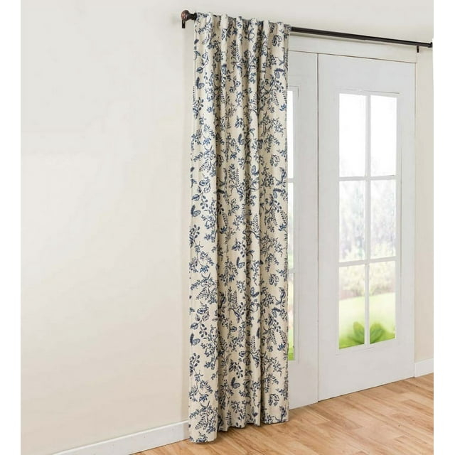 Plow & Hearth Botanical Toile Insulated Double-Lined Panel, 42"W x 96"L Blue