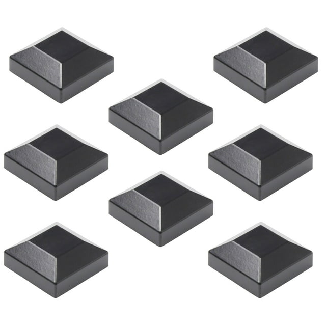 Plum Fittings 1 1/2" x 1 1/2" Square Black Post Cap for Aluminum Fence Posts | Black Post Caps (8 Pack)