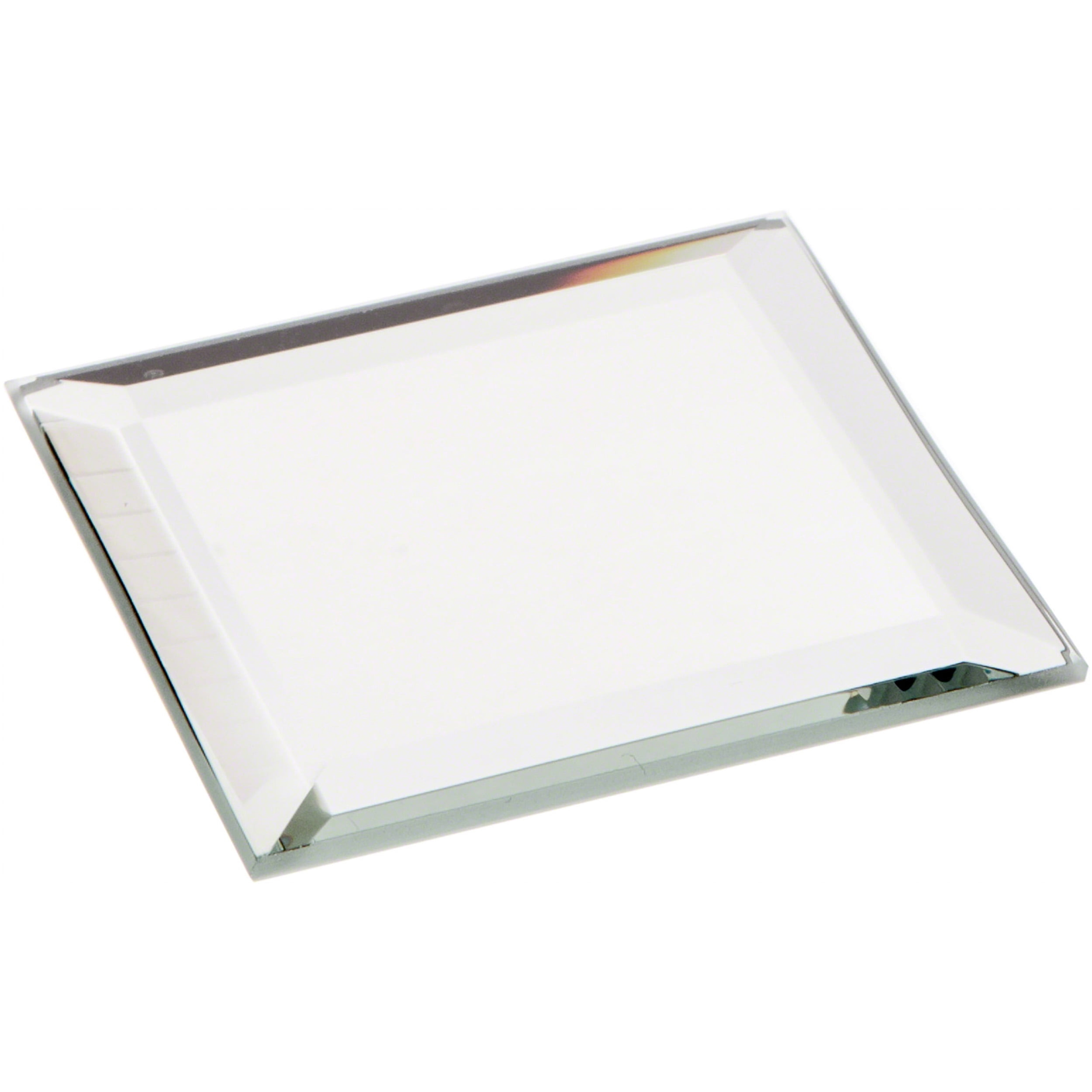 Plymor 2" Square, 3mm Thick Beveled Glass Mirror, Pack of 2