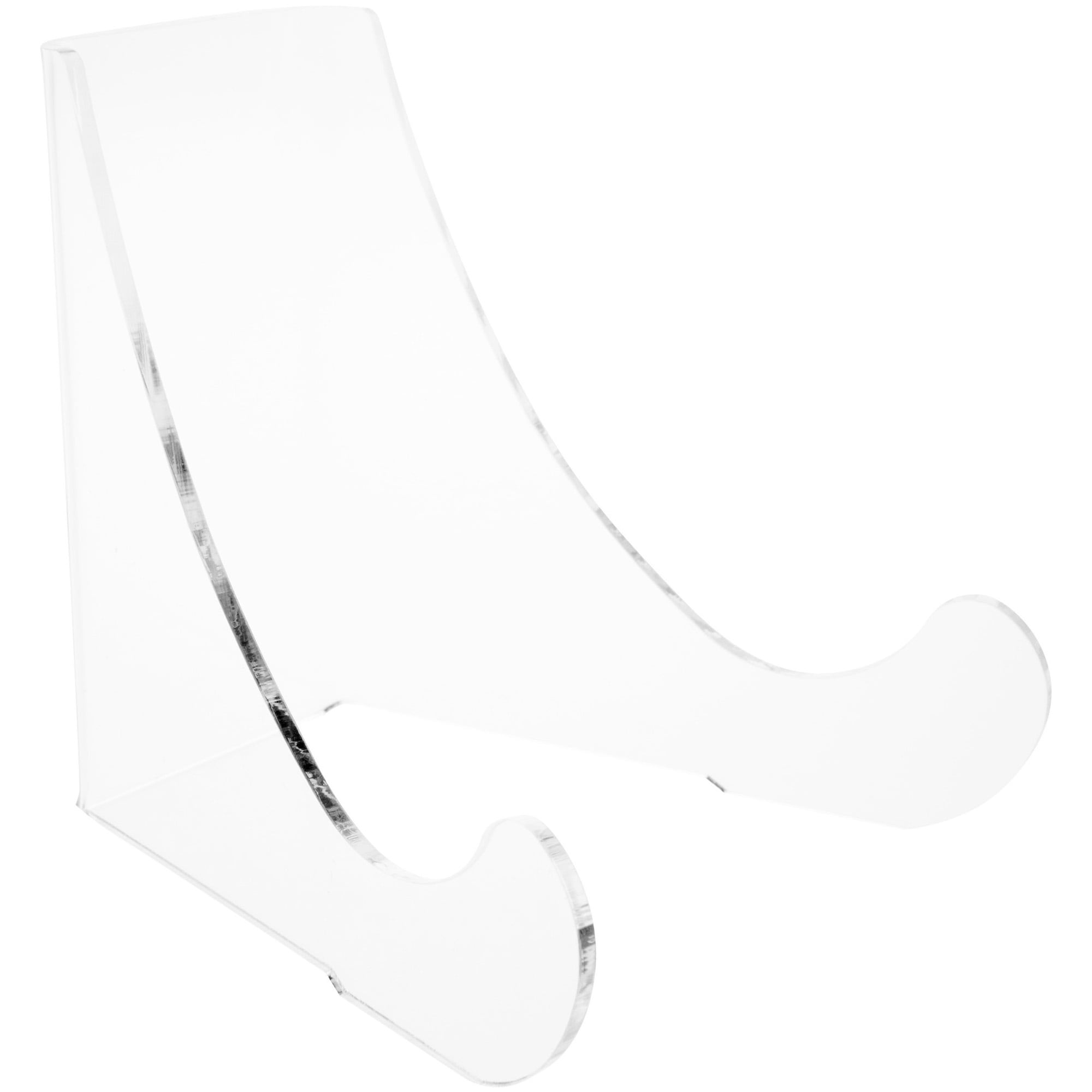 Plymor Clear Acrylic Flat Back Easel With Rounded Support Ledges, 4.5" H x 5.25" W x 4.5" D (3 Pack)