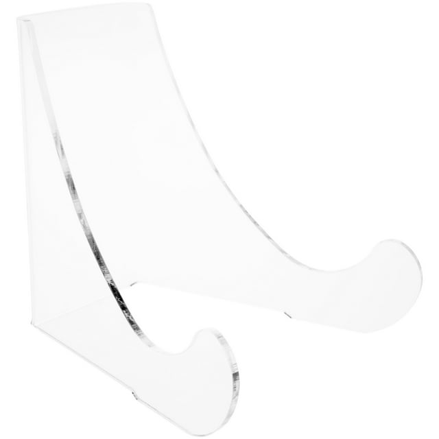 Plymor Clear Acrylic Flat Back Easel With Rounded Support Ledges, 4.5" H x 5.25" W x 4.5" D (3 Pack)