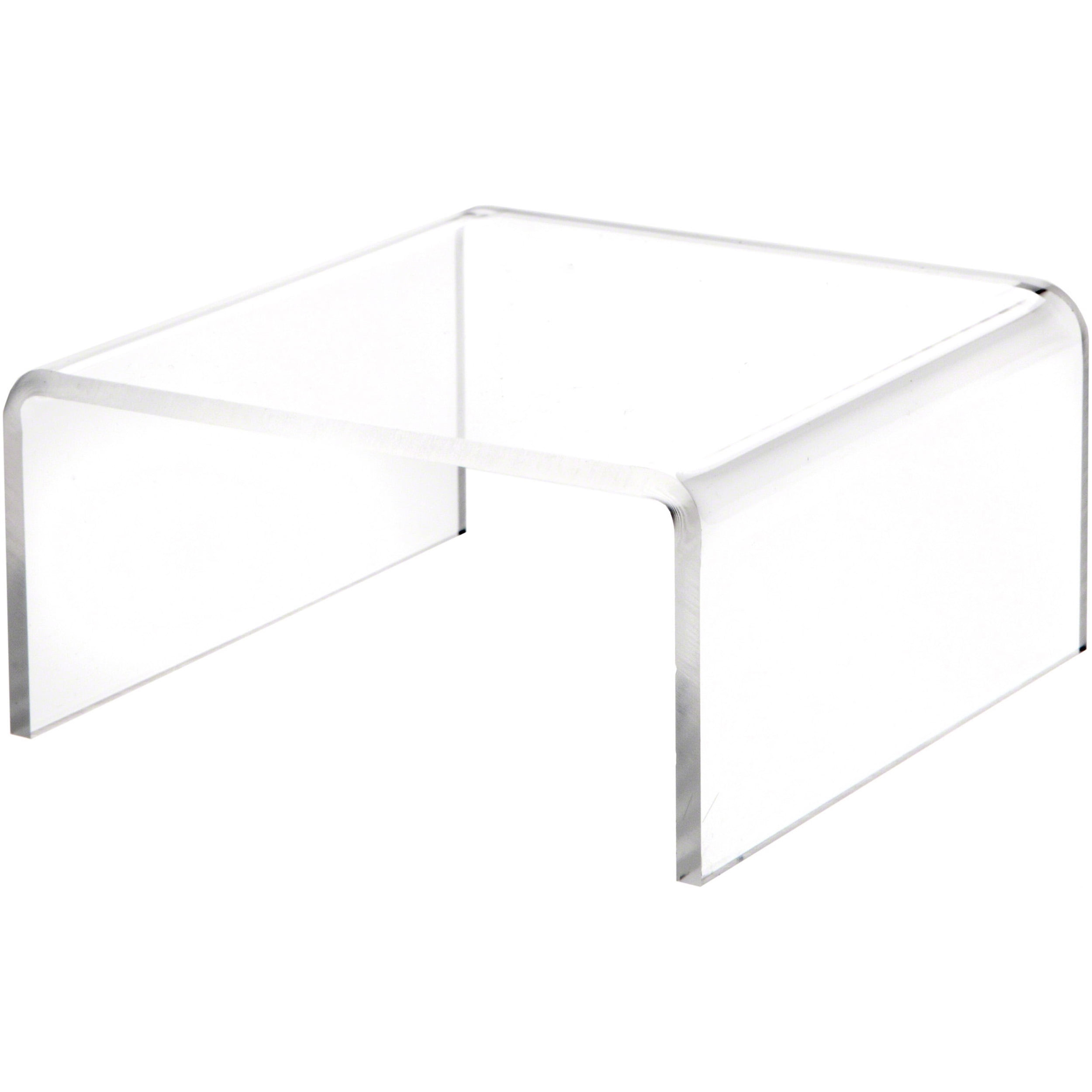 Plymor Clear Acrylic Short Square Display Riser, 2.5" H x 5" W x 5" D (3/16" thick) (2 Pack)