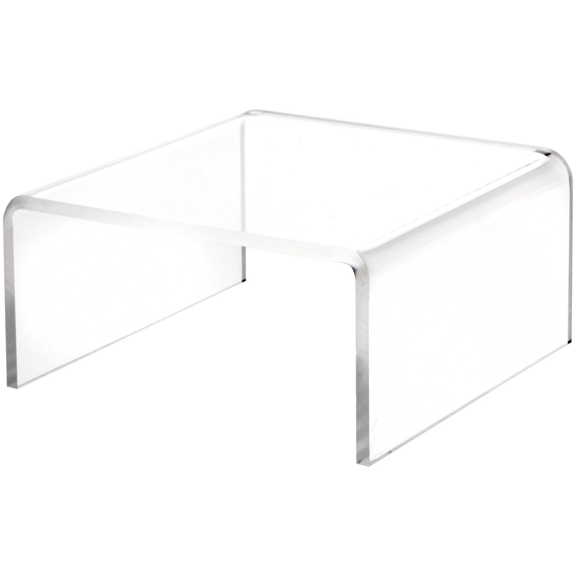 Plymor Clear Acrylic Short Square Display Riser, 2.5" H x 5" W x 5" D (3/16" thick) (2 Pack)