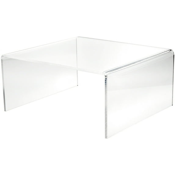 Plymor Clear Acrylic Short Square Display Riser, 9" H x 18" W x 18" D (3/8" thick)