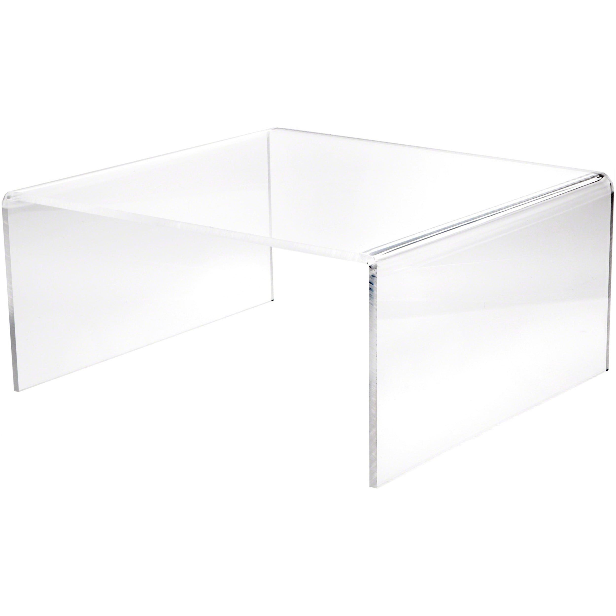 Plymor Clear Acrylic Short Square Display Riser, 9" H x 18" W x 18" D (3/8" thick)