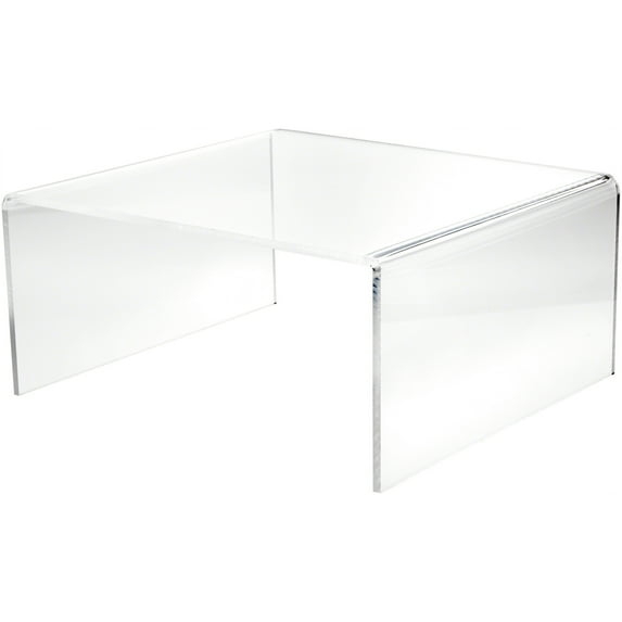 Plymor Clear Acrylic Short Square Display Riser, 9" H x 18" W x 18" D (3/8" thick)