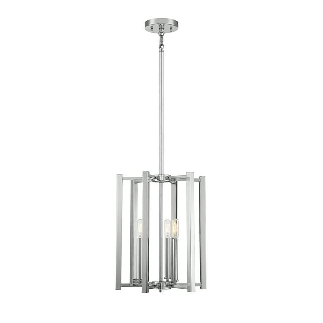 Polished Nickel Three Light Pendant from the Benson Collection