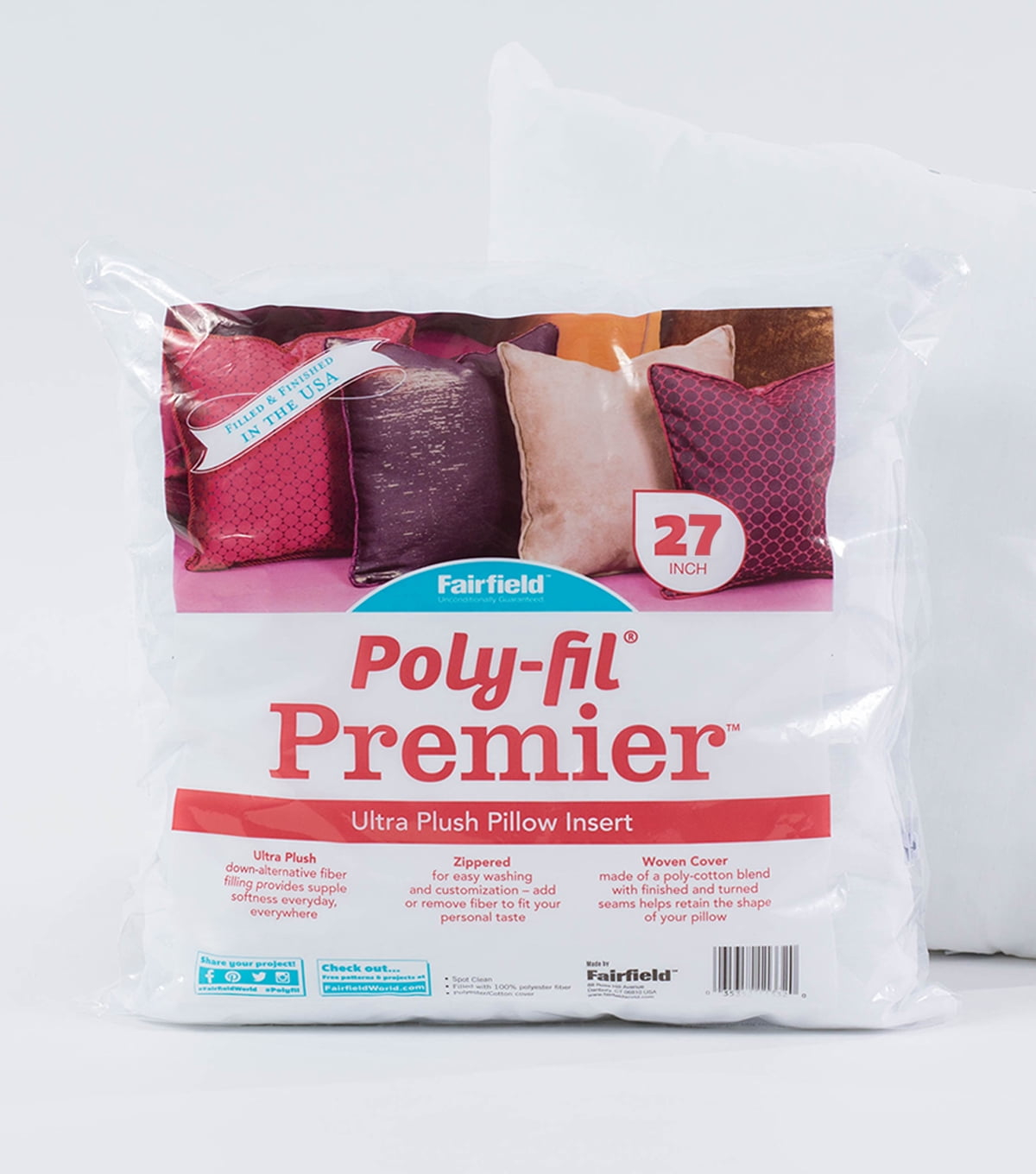 Poly-Fil® Premier™ Euro Sham Decorative Pillow Insert by Fairfield™, 27" x 27"