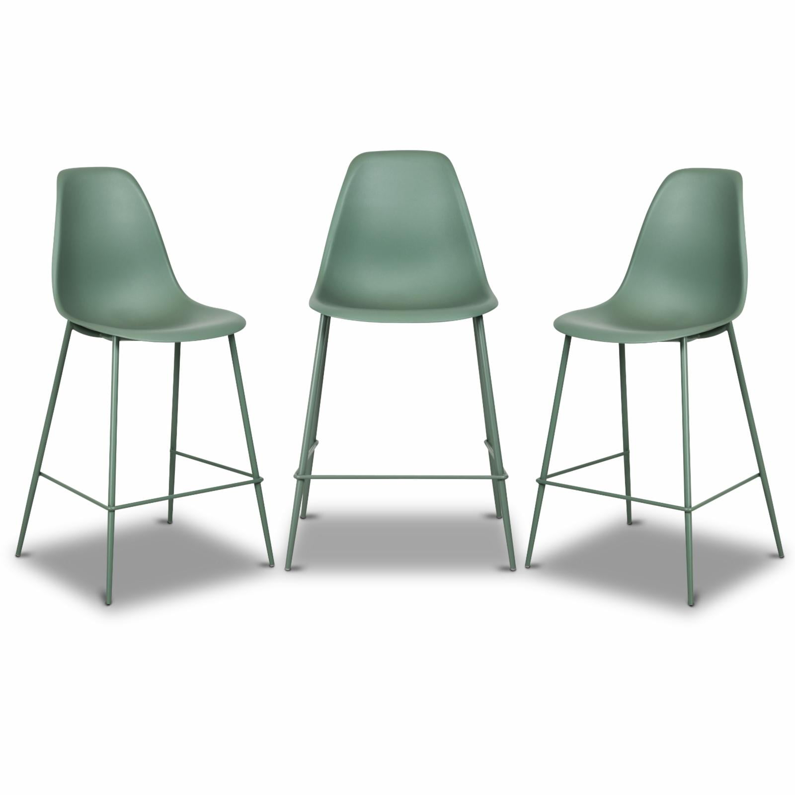 Poly and Bark Poly & Bark Isla Counter Stool (Set of 3) - 25" Seat Height Pistachio Green