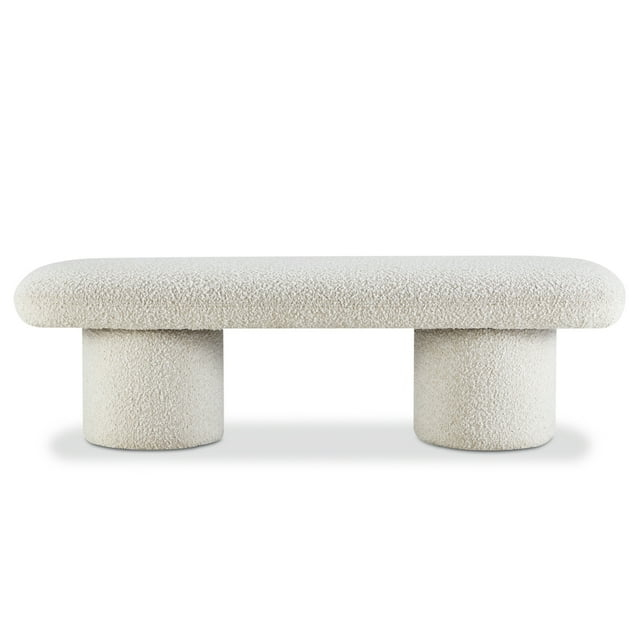 Poly and Bark Poly & Bark Este Bench - Boucle Mid Century Modern Crema White Boucle