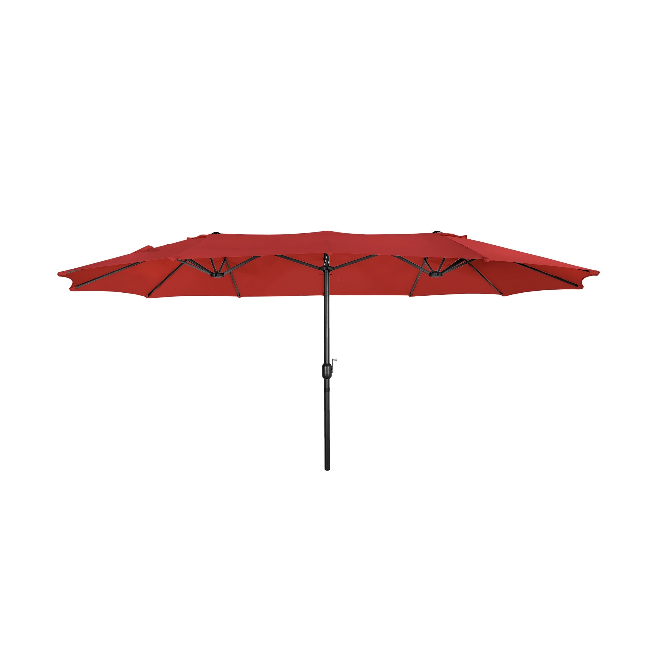 WestinTrends 15 x 9 Ft Double Sided Outdoor Twin Patio Market Table Umbrella, Red
