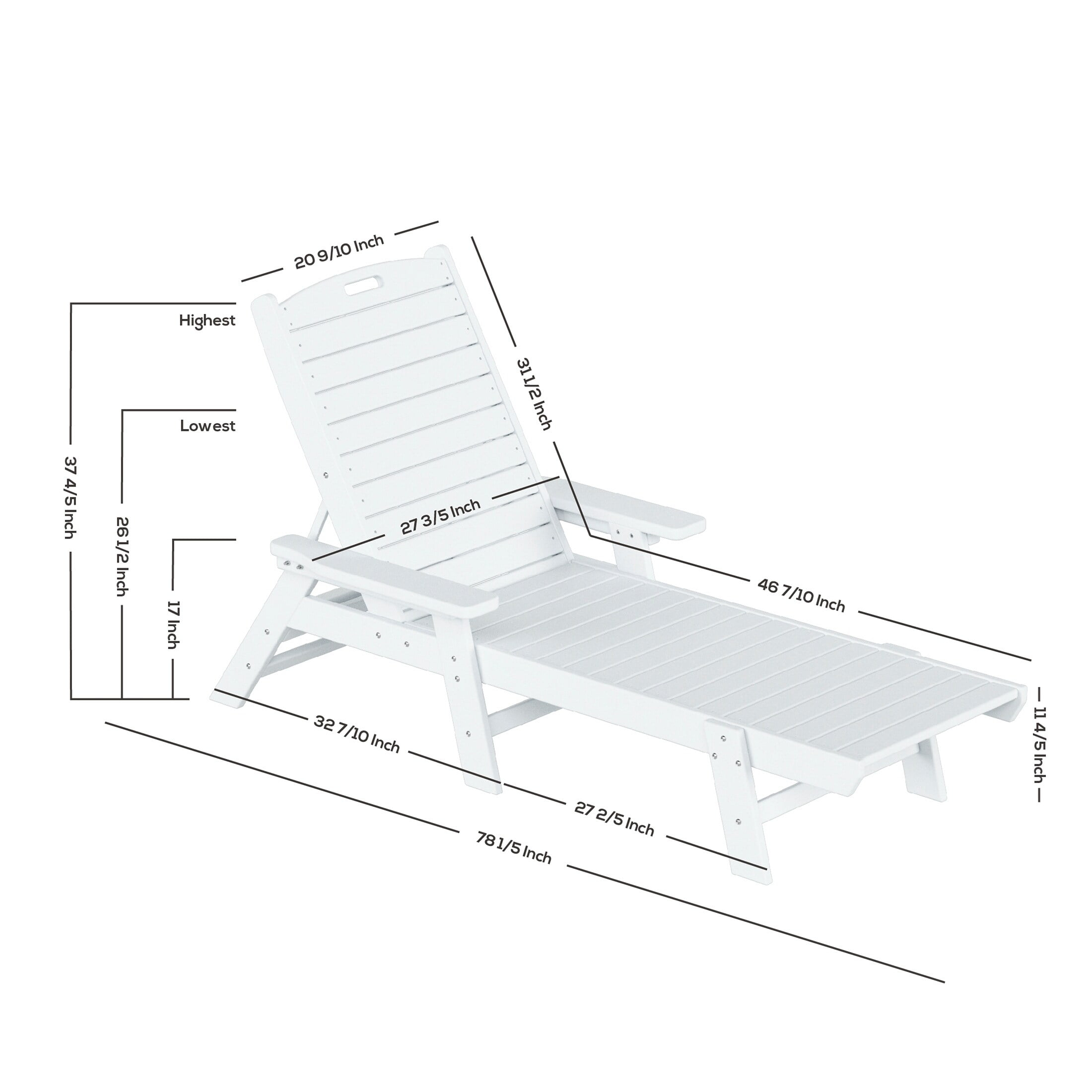 Polytrends  Laguna Hdpe All Weather Outdoor Patio Pool Reclining Chaise Lounge (Set Of 2) Black
