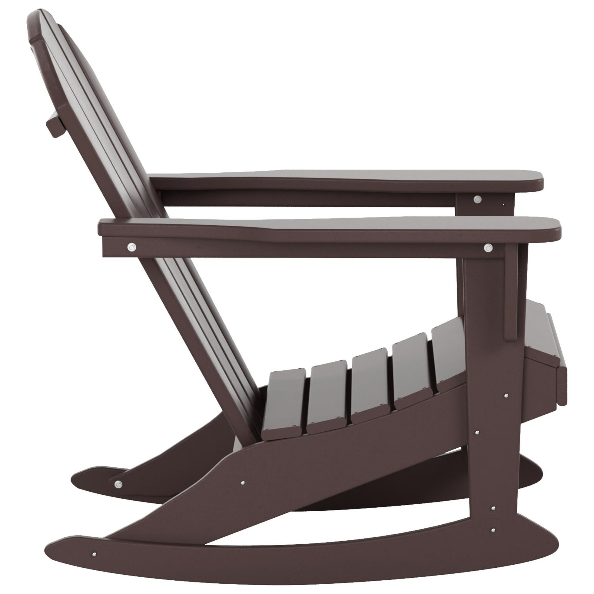 Polytrends  Laguna Hdpe All Weather Outdoor Patio Rocking Chair Dark Brown