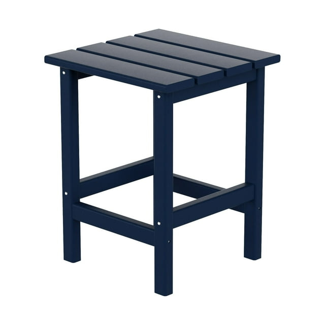Polytrends  Laguna Hdpe All Weather Outdoor Patio Square Side Table Navy Blue