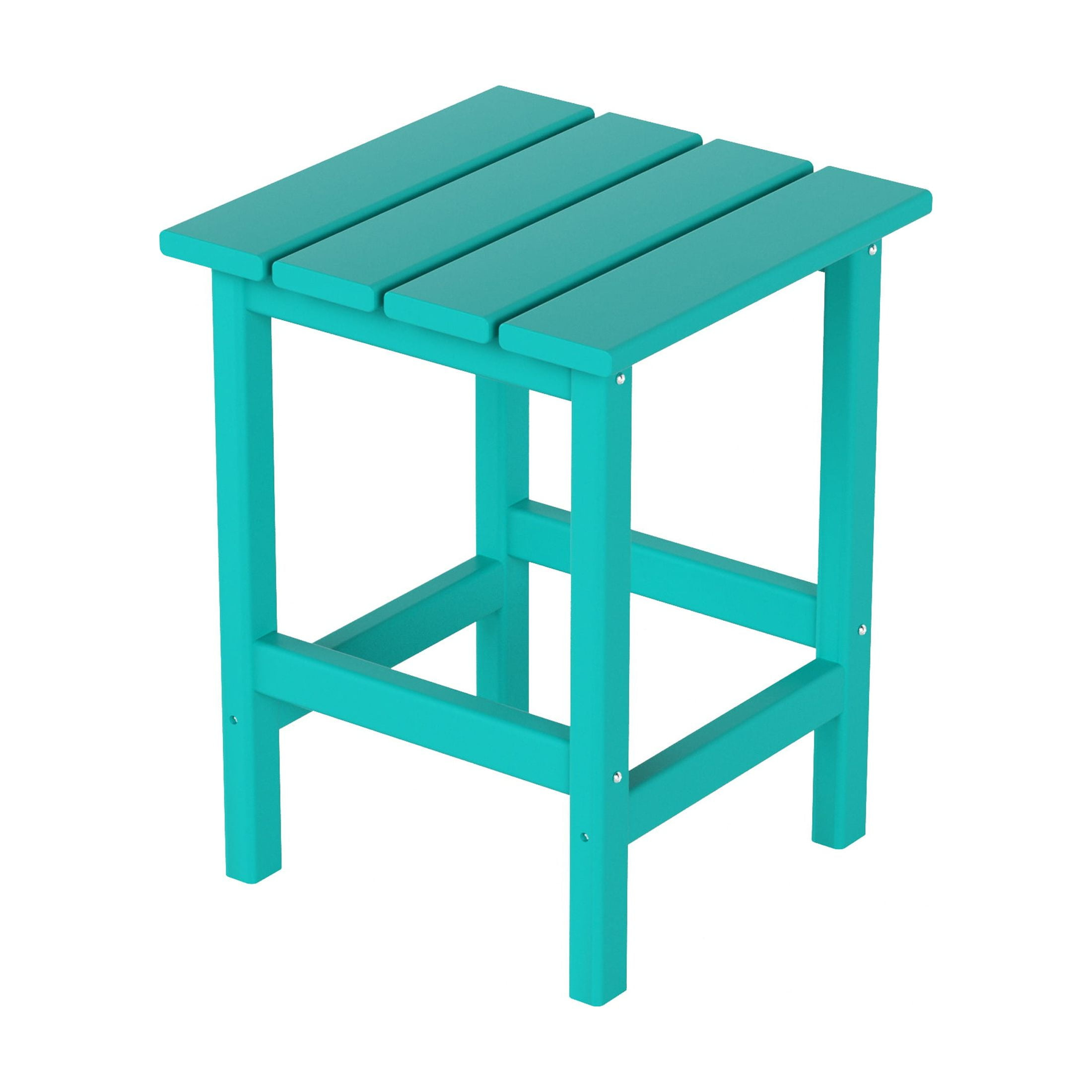 Polytrends  Laguna Hdpe All Weather Outdoor Patio Square Side Table Turquoise