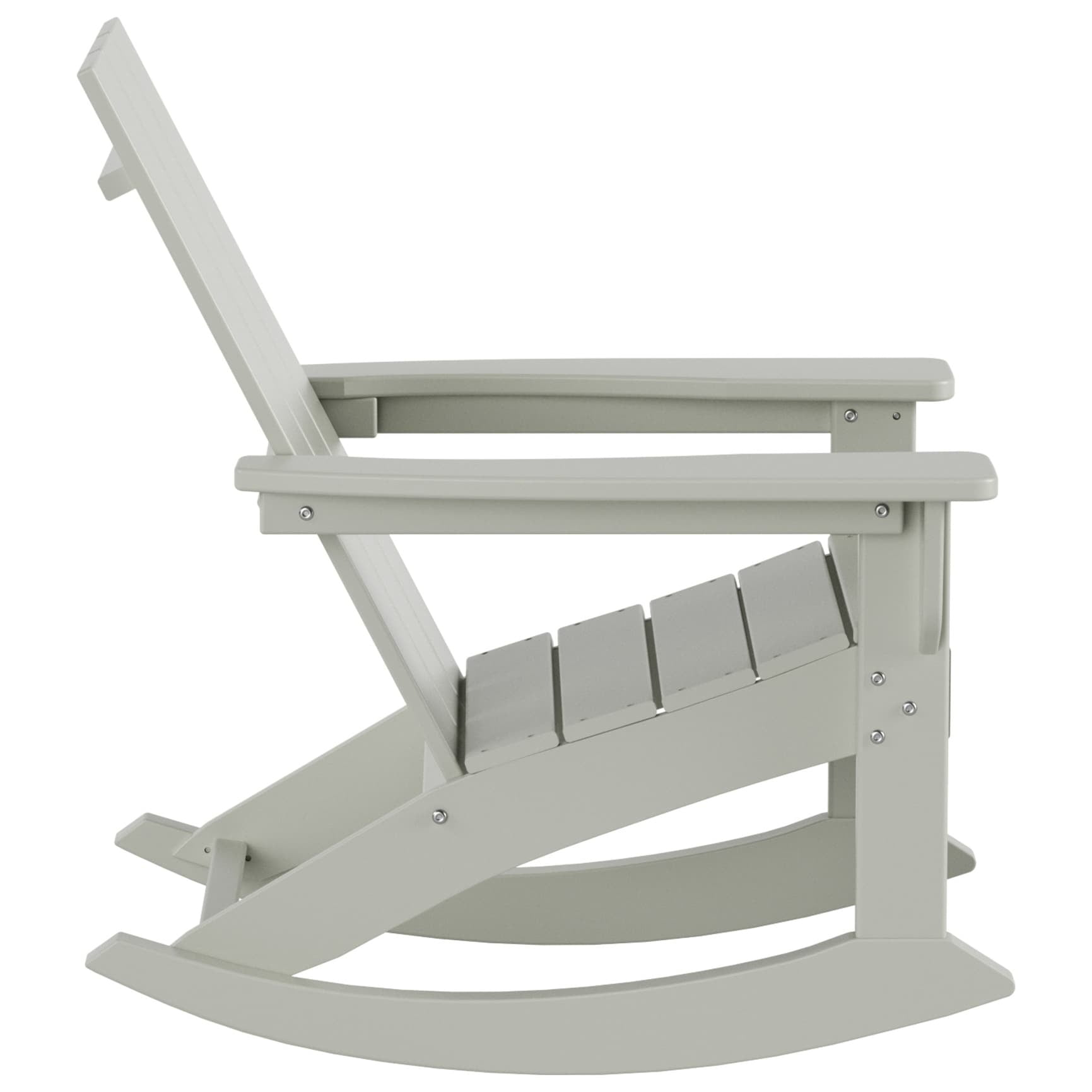 Polytrends  Shoreside Modern Eco-Friendly All Weather Poly Adirondack Rocking Chair Sand