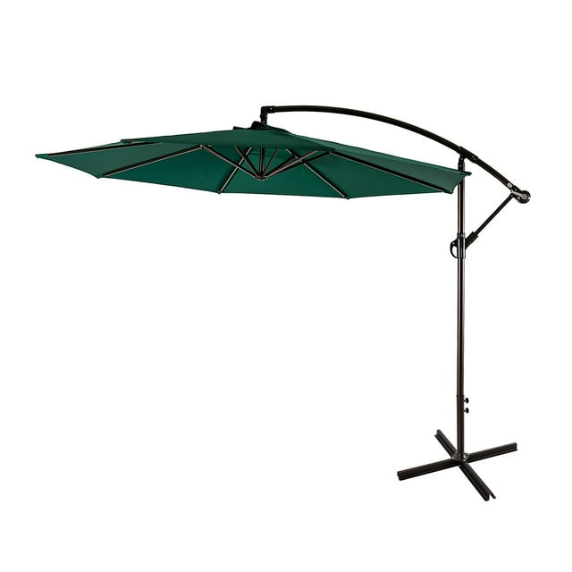 Westin Furniture 10 ft. Cantilever Hanging Patio Umbrella, Dark Green