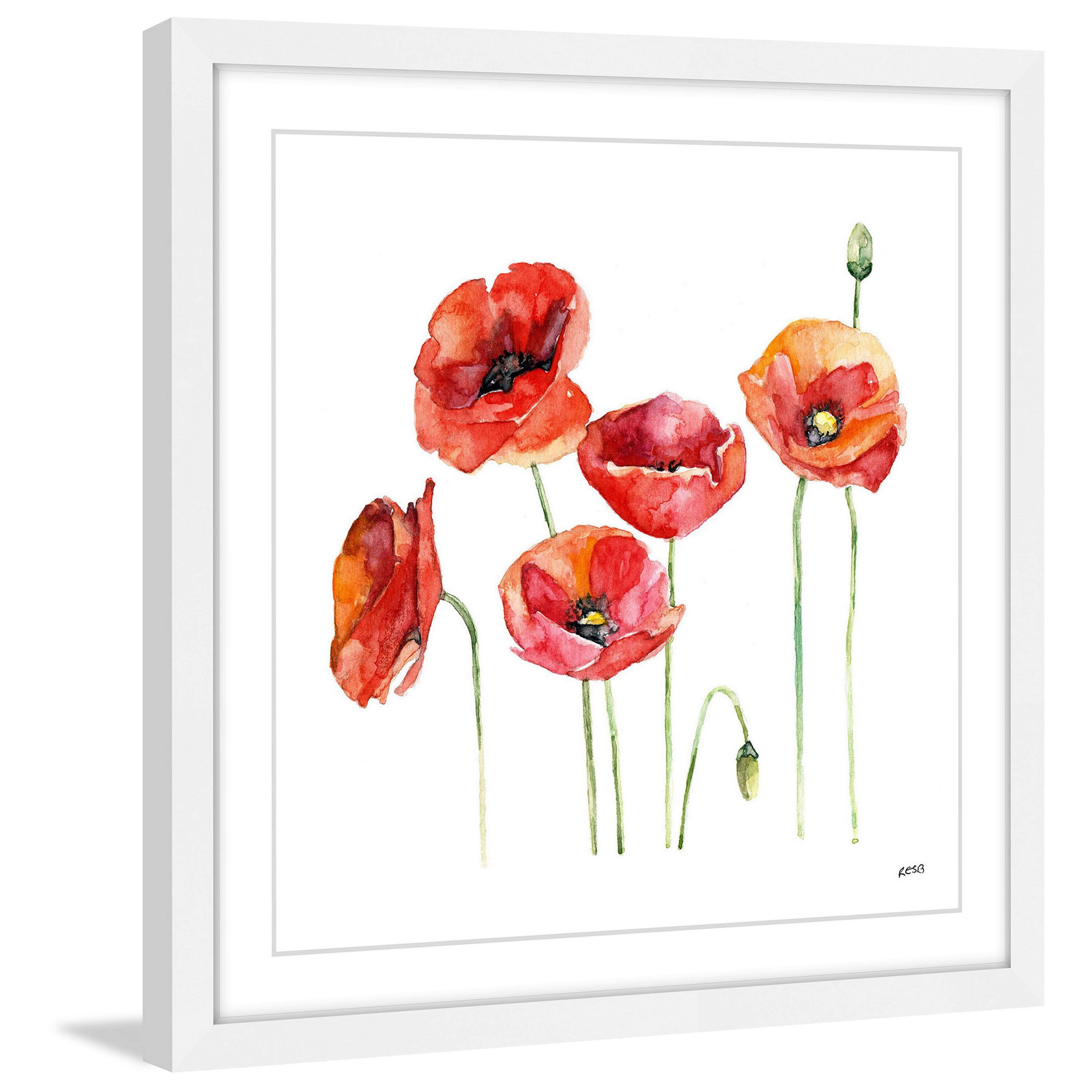 "Poppie Field" Framed Painting Art Print